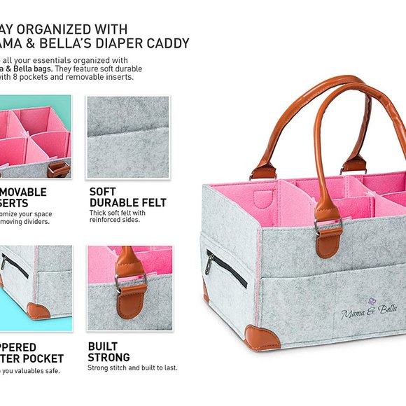 Diaper Caddy Organizer- Felt Baby basket - Picture 4 of 6